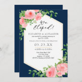 Wir haben die Hochzeitsfeier der rosafarbenen Navy Einladung (Vorne/Hinten)