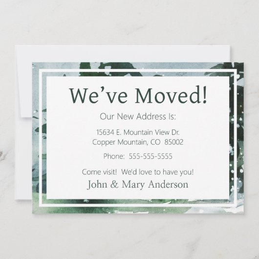 Wir haben die Kiefernwälder-Wasserfarbe verschoben Ankündigung (Rückseite)