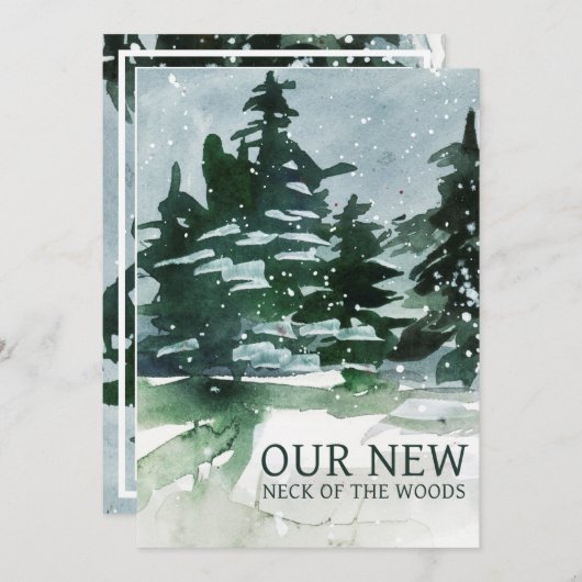 Wir haben die Kiefernwälder-Wasserfarbe verschoben Ankündigung (Vorne/Hinten)