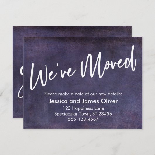 Wir haben die Lila Grunge-Ankündigung über Typogra Einladung (Vorne/Hinten)