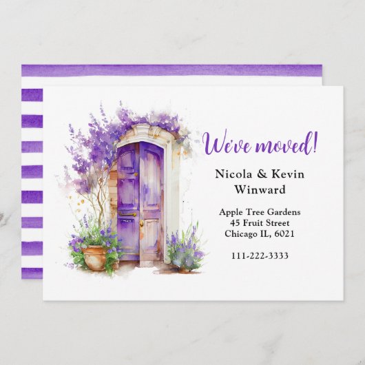 Wir haben die Lila Lavendeltür in der Luft verscho Ankündigung (Vorne/Hinten)