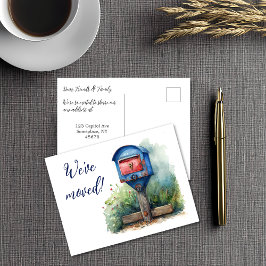 Wir haben die Mailbox verschoben Postkarte