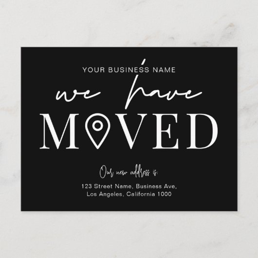 Wir haben die minimale Adressenänderung für Geschä Postkarte (Vorderseite)