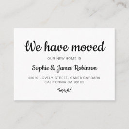 Wir haben die minimale neue Zuhause Moving Insert  Visitenkarte