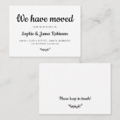 Wir haben die minimale neue Zuhause Moving Insert  Visitenkarte (Vorne/Hinten)