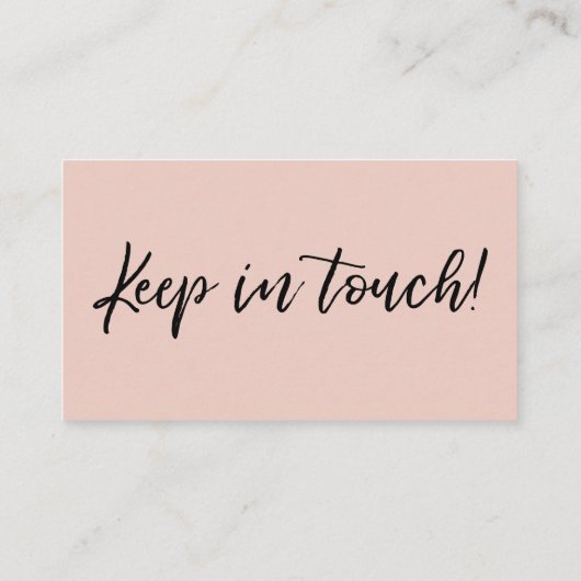 Wir haben die moderne Handschrift-Blush-Einsteckka Visitenkarte (Rückseite)