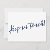 Wir haben die moderne Handschrift Navy auf White C Einladung (Rückseite)