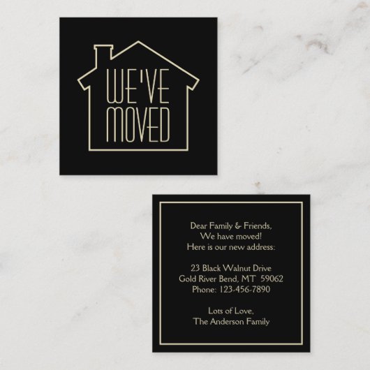 Wir haben die moderne Schwarz-Gold-Einschließungsk Quadratische Visitenkarte (Vorne/Hinten)