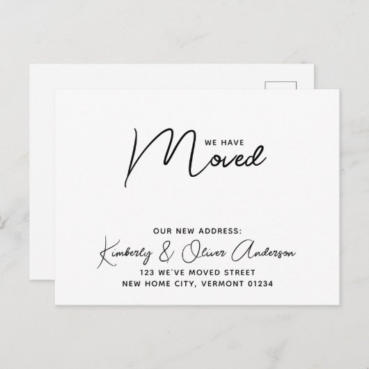 Wir haben die moderne Typografie in eine neue Adre Ankündigungspostkarte (Vorne/Hinten)