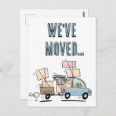Wir haben die neue Adresse Funny Cartoon verschobe Postkarte (Vorne/Hinten)
