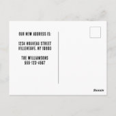 Wir haben die neue Adresse Funny Cartoon verschobe Postkarte (Rückseite)