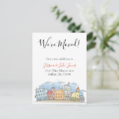 Wir haben die neue Adressenmitteilung verschoben Ankündigungspostkarte (Stehend Vorderseite)