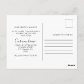 Wir haben die neue Ankündigung für den Umzug von A Postkarte (Rückseite)