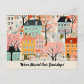 Wir haben die neue Ankündigung zur Adressverschieb Postkarte (Vorderseite)