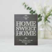 Wir haben die neue Chalkboard-Postkarte verschoben Ankündigungspostkarte (Stehend Vorderseite)