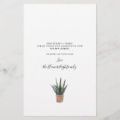 Wir haben die neue Roots Sukkulent Pflanze Budget  Briefpapier (Rückseite)