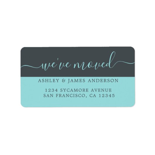 Wir haben die neue schwarz-türkisfarbene Adresse v Adressaufkleber (Vorne)