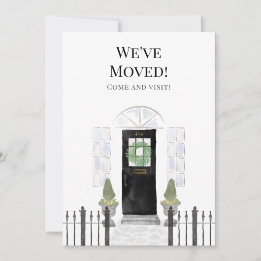 Wir haben die neue schwarze Zuhause-Wasserfarbentü Ankündigung (Vorderseite)