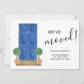 Wir haben die neue Tür "Adresse blau" verschoben Ankündigung (Vorderseite)