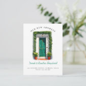 Wir haben die neue Tür für die grüne Wasserfarbe v Ankündigungspostkarte (Stehend Vorderseite)