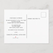 Wir haben die neue Tür verschoben Ankündigungspostkarte (Rückseite)