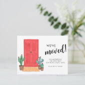 Wir haben die neue Tür verschoben Ankündigungspostkarte (Stehend Vorderseite)