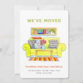 Wir haben die neue Zuhause-Adresse des farbenfrohe Ankündigung (Vorderseite)