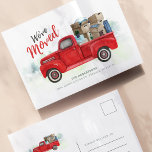 Wir haben die neue Zuhause-Adresse Red Truck versc Postkarte<br><div class="desc">Teilen Sie Ihre Begeisterung für Ihren Umzug mit Freunden und Familie! Diese klassische Vintage Truck Wasserfarbe haben wir verschoben Ankündigungskarte hat sowohl dekorative Skripte, und moderne Schriftart können Sie leicht anpassen, indem Sie auf die Schaltfläche "Personalisieren" klicken. Planen Sie ein häusliches Party? Passen Sie diese Postkarte einfach an, um die...</div>