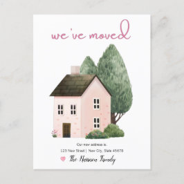 Wir haben die neue Zuhause Ankündigung Postkarte v