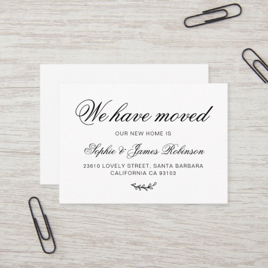 Wir haben die neue Zuhause Minimal Moving Insert C Visitenkarte (Vorderseite/Rückseite Beispiel)