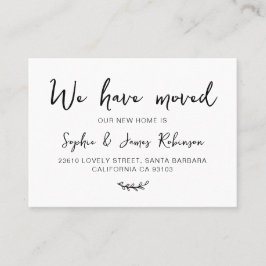Wir haben die neue Zuhause Minimal Moving Insert C Visitenkarte