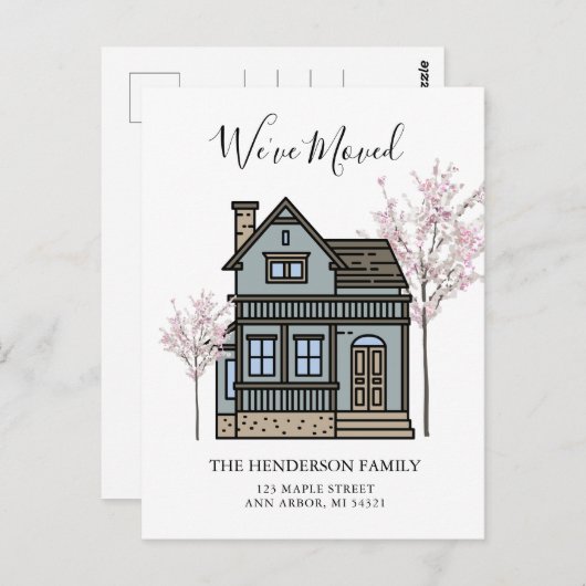 Wir haben die neue Zuhause Moving Ankündigung Post Postkarte (Vorne/Hinten)