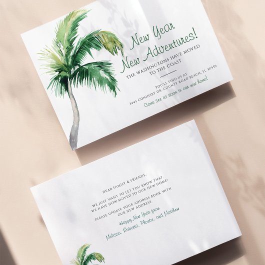 Wir haben die Neujahrskündigung über Palmen versch