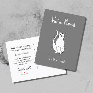 Wir haben die Niedliche Winking Cat New Zuhause Gr Ankündigungspostkarte