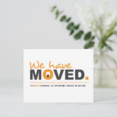 Wir haben die Orange Motion Ankündigung Postkarte (Stehend Vorderseite)