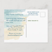 Wir haben die Palmen des Beach Ocean Moving versch Ankündigungspostkarte (Rückseite)