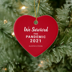Wir haben die Pandemie-Paare des roten Herzens 202 Keramik Ornament