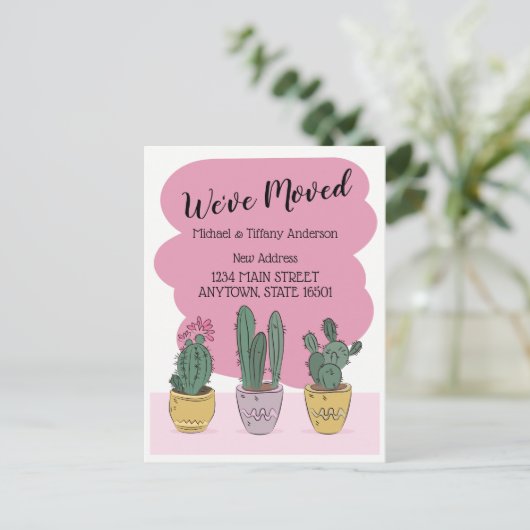 Wir haben die Postkarte des Kakteen verschoben (Stehend Vorderseite)