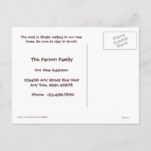 Wir haben die Postkarte verschoben (Rückseite)