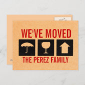 Wir haben die Postkarte verschoben (Vorne/Hinten)