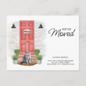 Wir haben die Red Door Cat Moving der Wasserfarben Ankündigungspostkarte (Vorderseite)