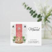 Wir haben die Red Door Cat Moving der Wasserfarben Ankündigungspostkarte (Stehend Vorderseite)