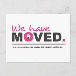 Wir haben die rosa bewegende Ankündigung Postkarte