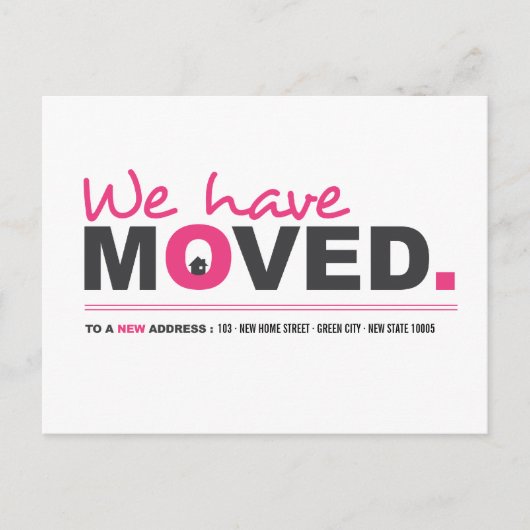 Wir haben die rosa bewegende Ankündigung Postkarte (Vorderseite)