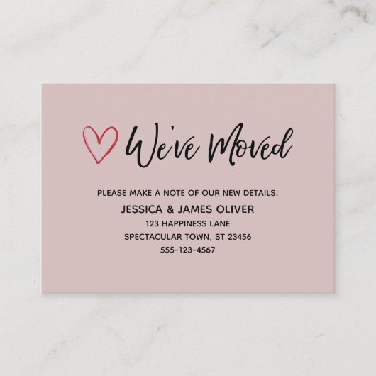 Wir haben die Rose Rotes Herz in Handschrift übert Visitenkarte (Vorderseite)