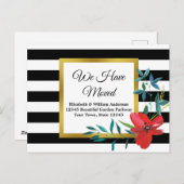 Wir haben die rot-weiß gestrichene Blume verschobe Postkarte (Vorne/Hinten)