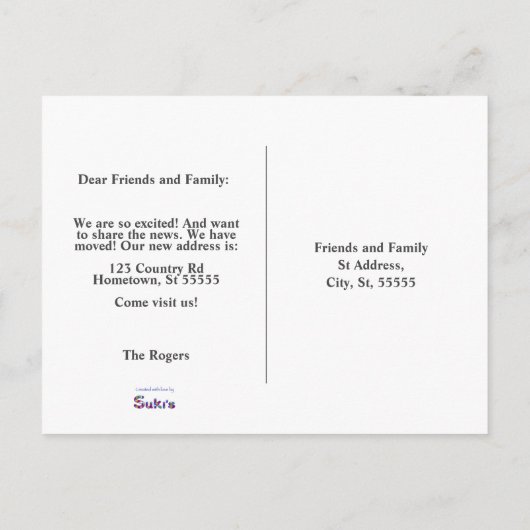 Wir haben die Rote Tür des neuen Landhauses versch Ankündigungspostkarte (Rückseite)