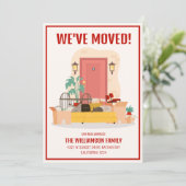 Wir haben die rote Vordertür Niedlich verschoben Ankündigung (Stehend Vorderseite)