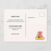 Wir haben die rote Vordertür Niedlich verschoben Ankündigungspostkarte (Rückseite)