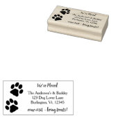 Wir haben die Rücksendeadresse "Paw Print Moving"  Gummistempel (Stempel)
